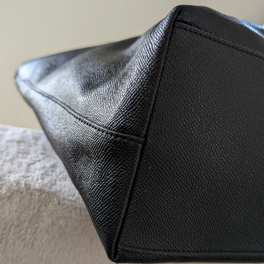 Coach City Zip Tote Black Leather Bag - Picture 5 of 15